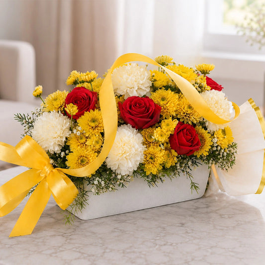 Roses and Carnations Flower Arrangement Birthday & Anniversary Flower Gift