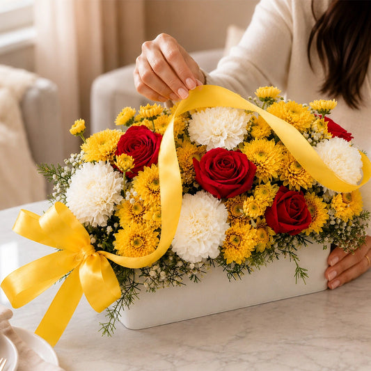 Roses and Carnations Flower Arrangement Birthday & Anniversary Flower Gift