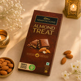 Rudraksha Rakhi with Plant and Cadbury Temptations Almond Chocolate | Divine Rakhi Sweet Combo