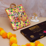 Krishna Divine Hands with Bansuri - White with Ethnic Handcrafted Bag with Chocolates