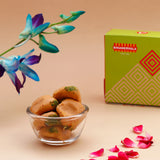 Krishna Divine Hands with Bansuri - White with Ethnic Handcrafted Bag with Sweets