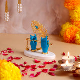 Krishna Divine Hands with Bansuri - Blue with Ethnic Handcrafted Bag