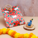 Mini Idol Makhan Chor Krishna Idol with Ethnic Handcrafted Bag