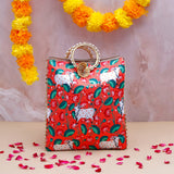 Mini Idol Makhan Chor Krishna Idol with Ethnic Handcrafted Bag