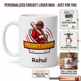 Personalized Cricket Lover Mug with Name