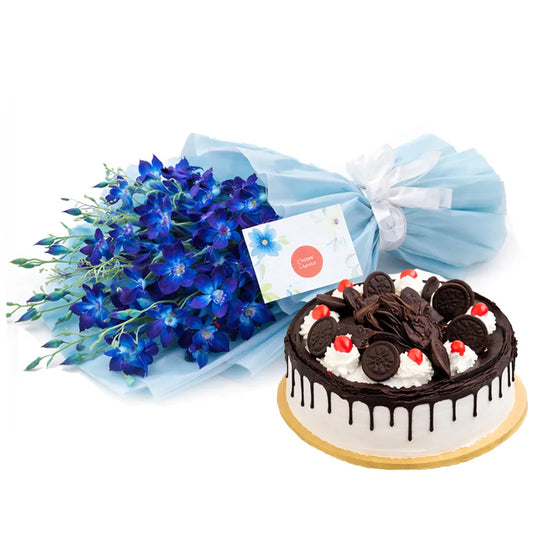 Blueish Love with Cake