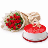 Roses With Starwberry cake