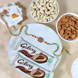 Square Shaped Rakhi with Dry Fruit & Chocolates