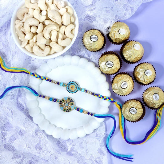 Floral Rakhi Chocolate & Cashew Gift Combos