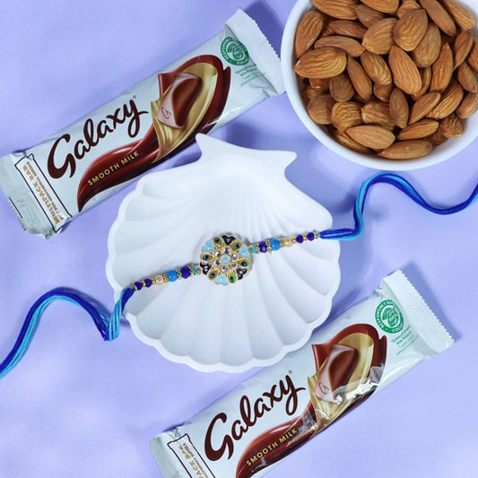 Floral Rakhi Dry Fruit Chocolate Hamper
