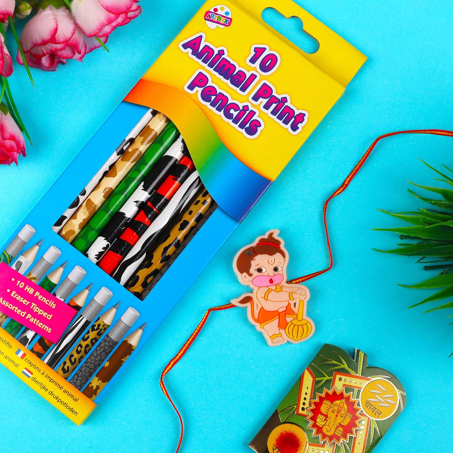 Bal Hanuman Kid's Rakhi with Printed Pencil