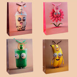 Googli Eyes Fun Characters Paper Bag Set of 4 Large