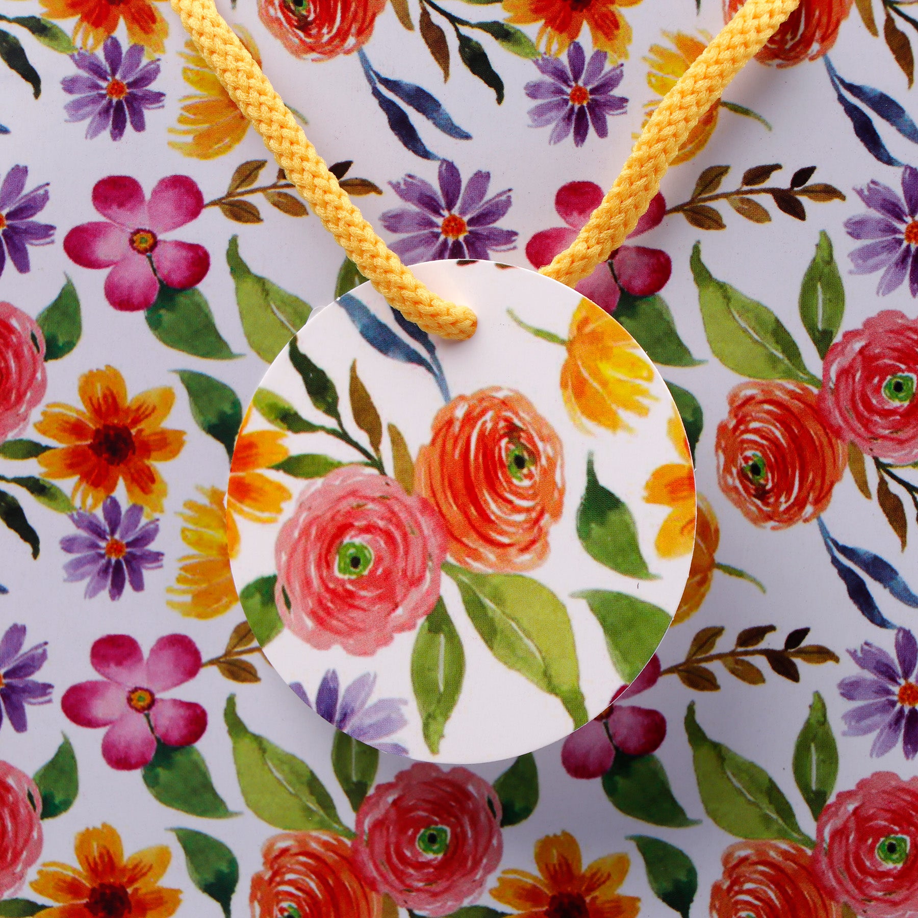 Beautiful Floral Print Paper Bags Pack of 3 (S/M/L)