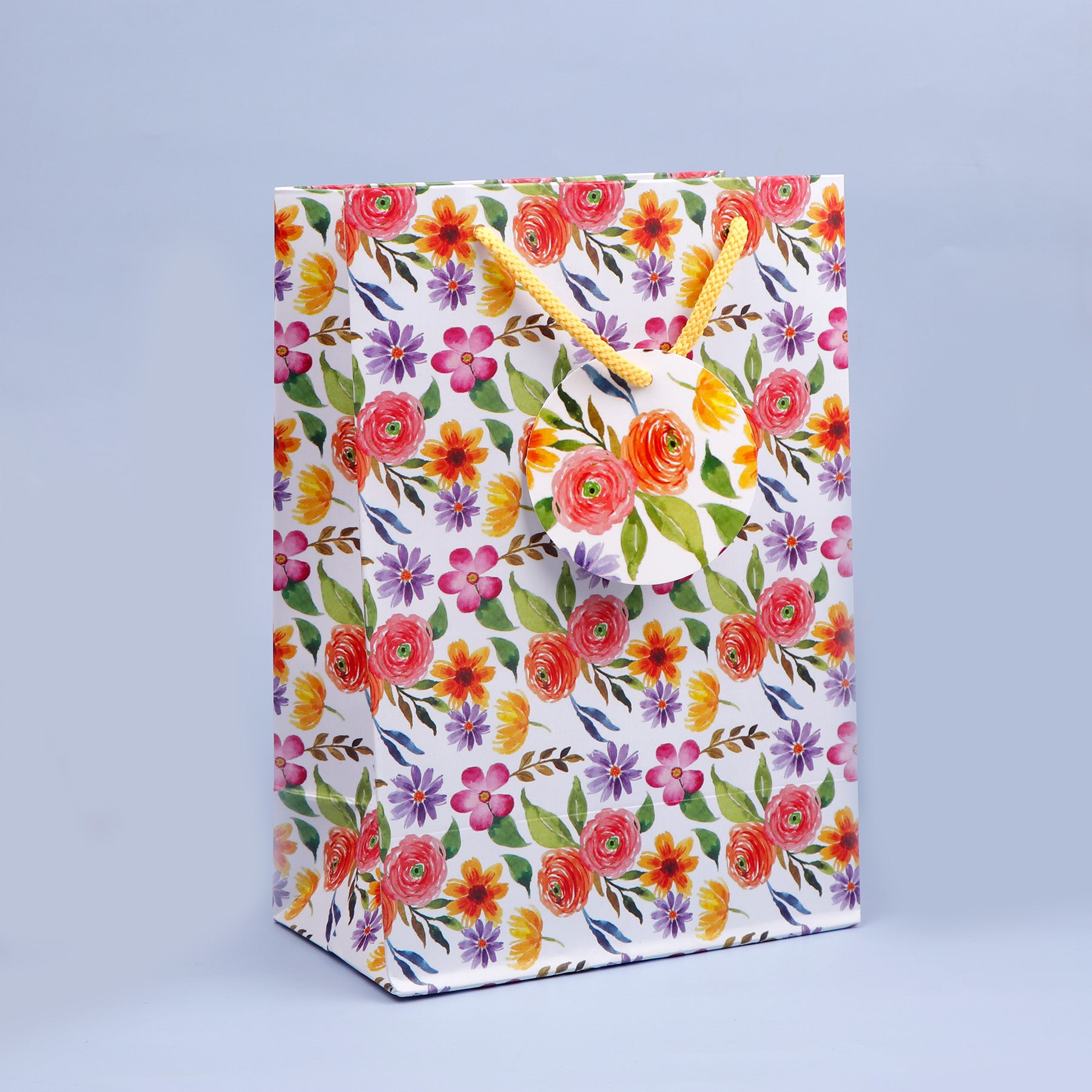 Beautiful Floral Print Paper Bags Pack of 3 (S/M/L)