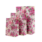 Pink Blooms Print Paper Bags Pack of 3 (S/M/L)