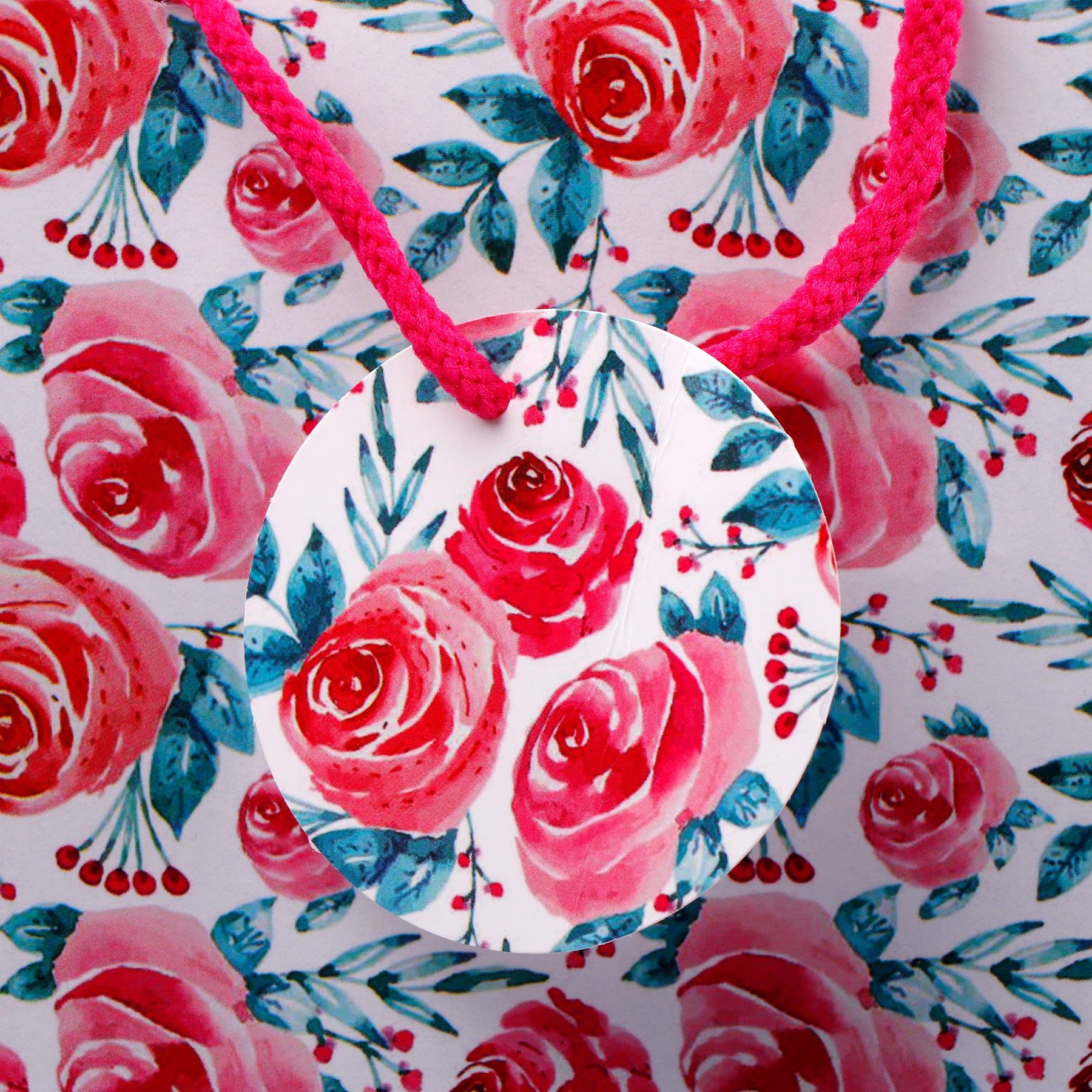 Pink Rose Print Paper Bags Pack of 3 (S/M/L)