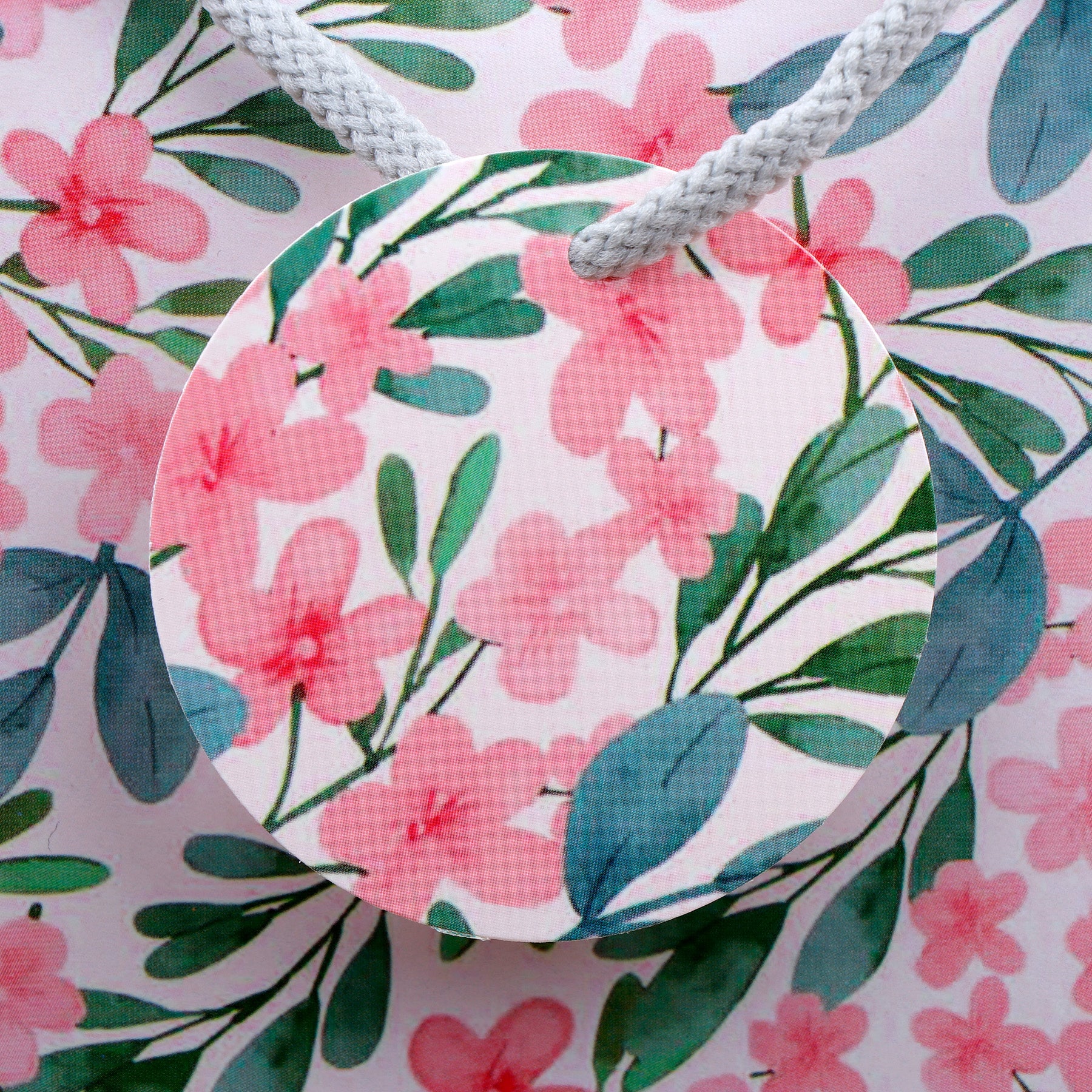 Pink Flowers Print Paper Bags Pack of 3 (S/M/L)