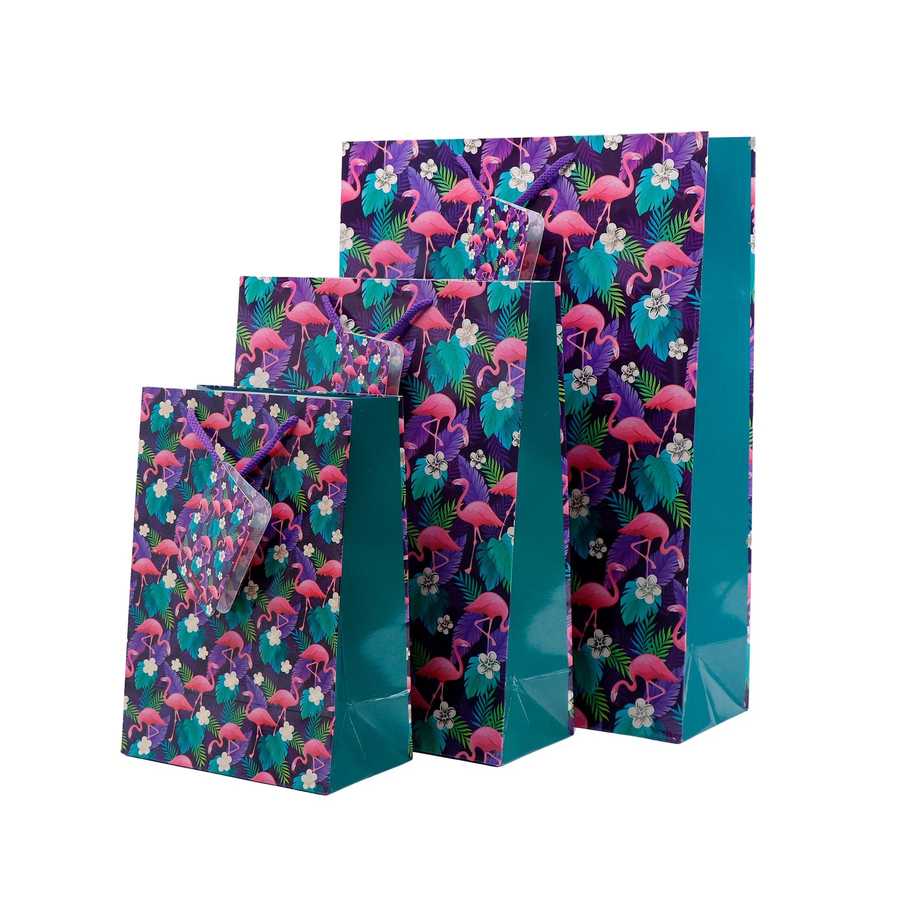 Flamingo in Wild Print Paper Bags Pack of 3 (S/M/L)