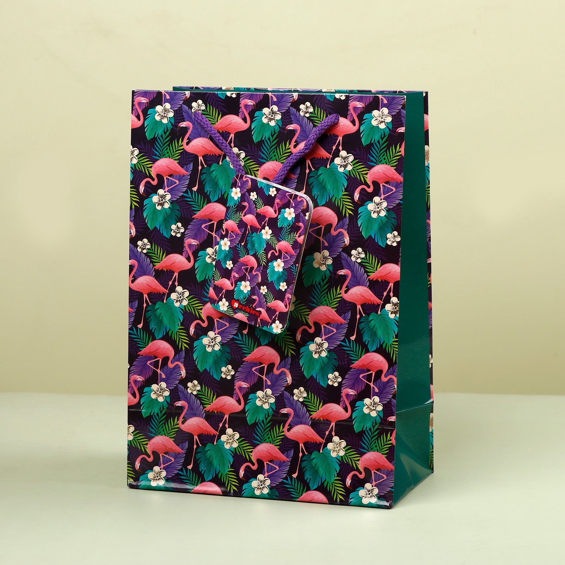 Flamingo in Wild Print Paper Bags Pack of 3 (S/M/L)