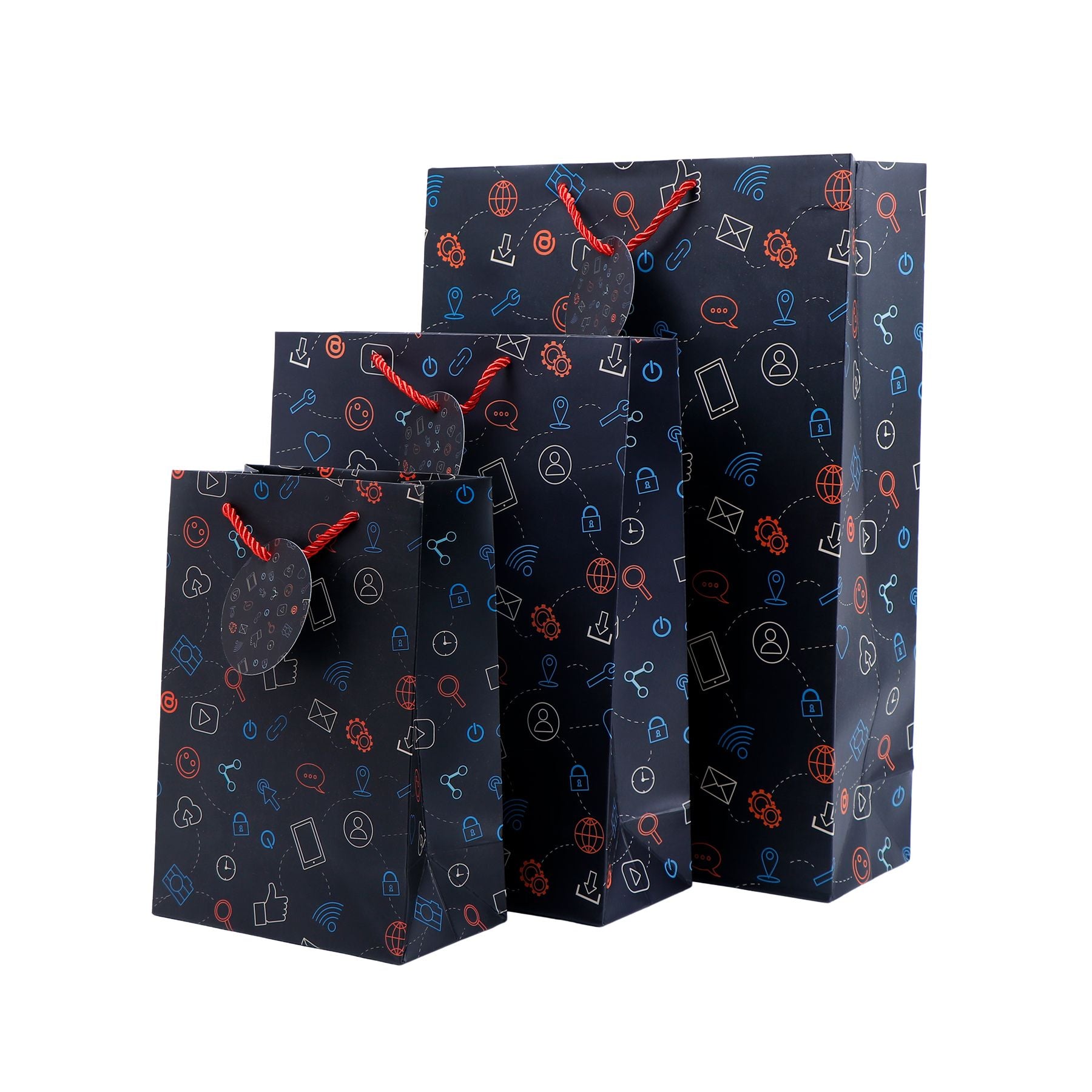 Teck Graphics Print Paper Bags Pack of 3 (S/M/L)