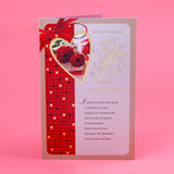 Blooming Love Bear with Rose and Greeting Card