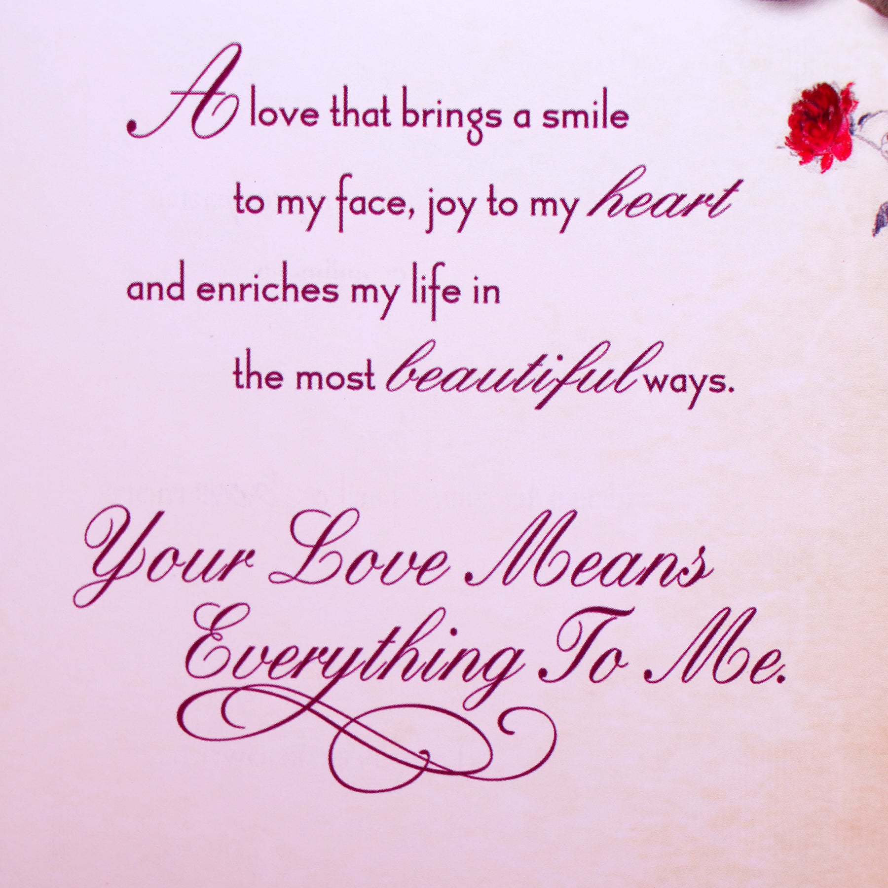 For My Love Teddy Bear with Rose and Greeting Card