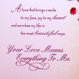 For My Love Teddy Bear with Rose and Greeting Card