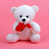 For My Love Teddy Bear with Rose and Greeting Card