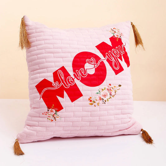 Pink Cushion with Tassels With Mug And Archies Women 01 Perfume