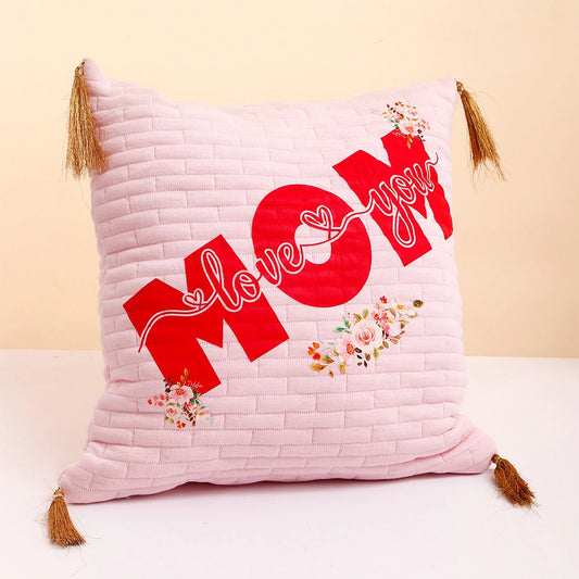 Pink Cushion with Tassels With Mug And Archies Gals Perfume