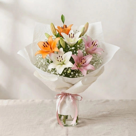 Vibrant Asiatic Lily Bouquet