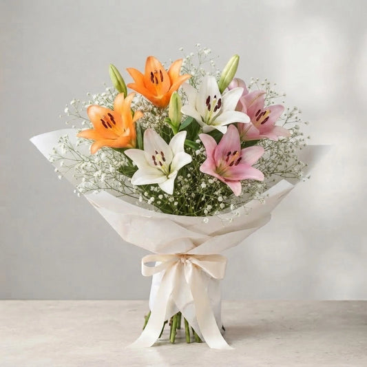 Vibrant Asiatic Lily Bouquet