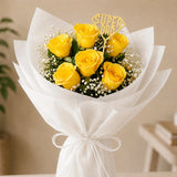 6 Yellow Roses Sunshine Bouquet