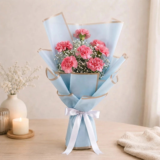 6 Pink Carnation Blush Bouquet