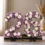 30 White Carnations & Purple Daisy Grand Bouquet