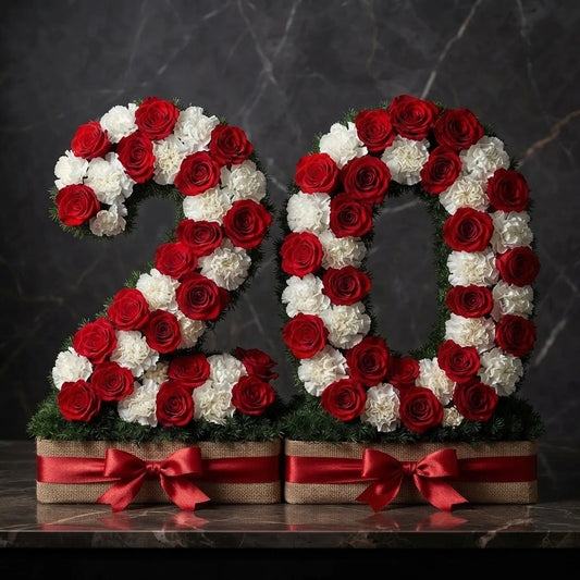 26 Pink Roses, White carnation Flower