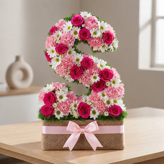 White Daisy, Pink Rose & Carnation Mixed Bouquet