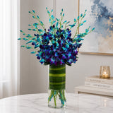10 Blue Orchids Fish Bowl Arrangement