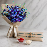 2 Rakhi With Orchid Flower in Jute Wrap - Same Day Delivery | Archies