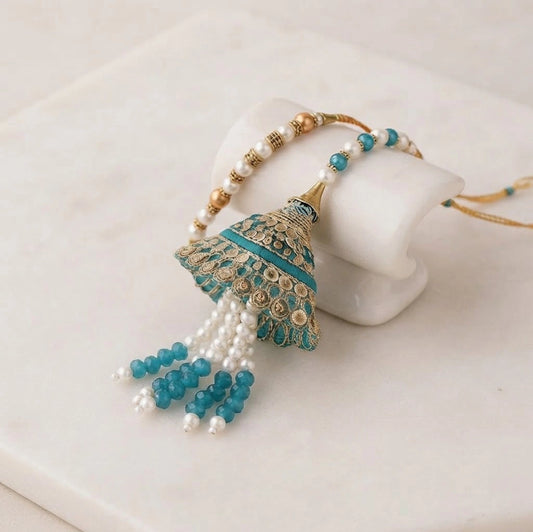 Ethnic Pearl Bhaiya Bhabhi Rakhi with Pistachios | Rakhi Gift Set