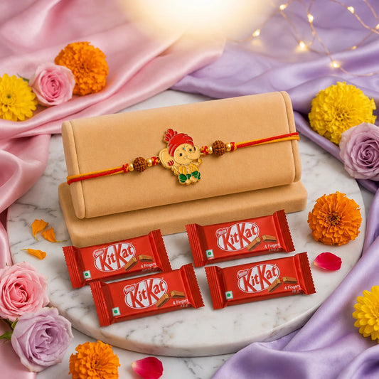 Bal Ganesha Kids Rakhi with KitKat Chocolate Bars | Playful Rakhi Gift