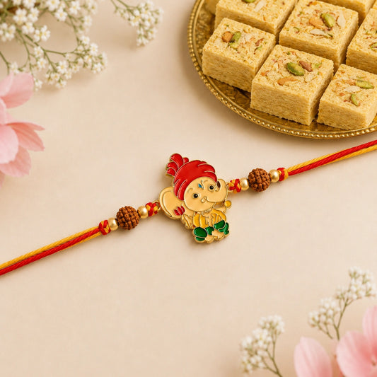 Bal Ganesha Kids Rakhi with Soan Papdi | Festive Rakhi Sweet Gift for Children