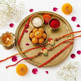 Set of 4 Ganesha & Mauli Rakhi with Motichoor Laddoo | Divine Rakhi Family Set