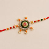 Designer Beads Bhaiya Bhabhi Rakhi in Yellow & Pink | Vibrant Raksha Bandhan Gift