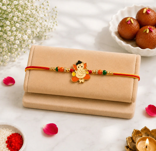 Ganesha Rakhi with Gulabjamun | Divine Blessing Raksha Bandhan Gift Hamper