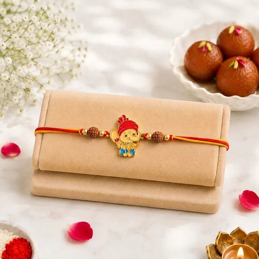 Ganesha Rakhi with Gulabjamun | Divine Blessing Raksha Bandhan Gift Hamper