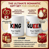 Personalized King Queen Couple Mug Set with Name & Year