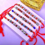 Set Of 5 Rudraksh and Evil Eye Rakhi