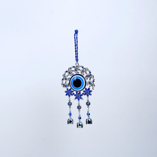 Blue Sequens Flower and Elephant Evil Eye Hanging