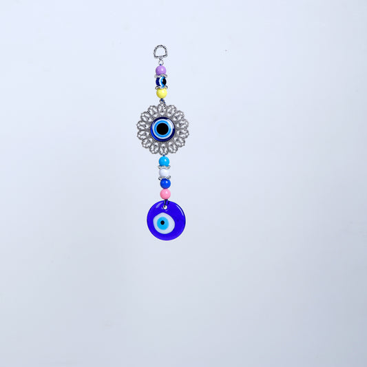 Silver Wired Evil Eye Hanging